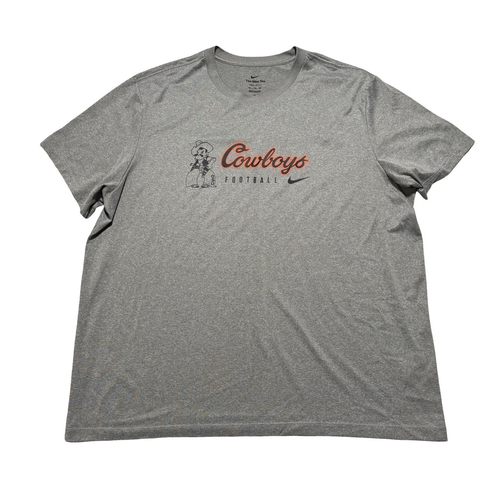 Nike Dri-FIT Oklahoma State Cowboys Football T Shirt Gray XXL 26 x 31